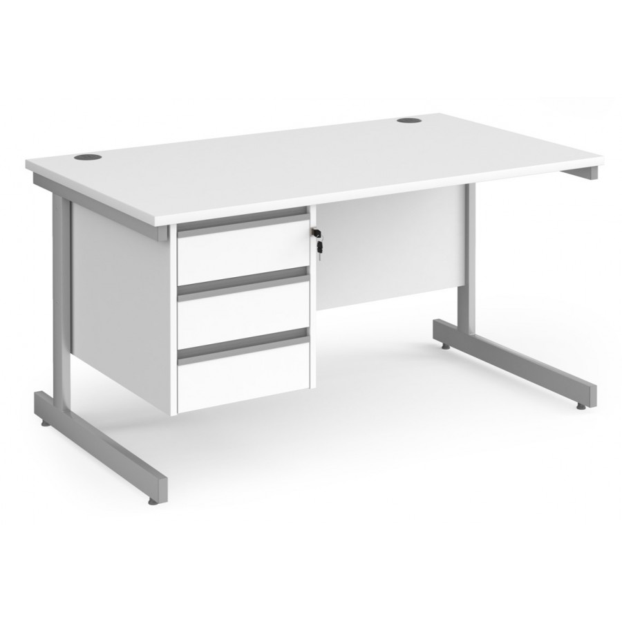 Harlow Straight Office Desk with Fixed Pedestal